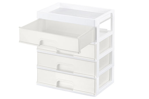 Органайзер для мелочей 4 ящика 25,8*17,8*29,2 см белый/перламутр (модель 340406) - Elan gallery фото 4