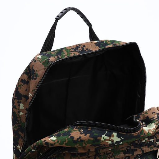 Рюкзак туристический на молнии, с увеличением, 6 наружных карманов, цвет зелёный/коричневый - Simaland фото 7