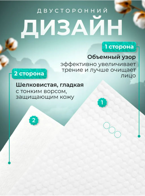 Безворсовые салфетки для лица 15х20 см (3623)