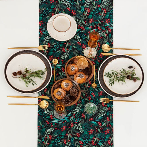 Дорожка на стол новогодняя Этель Winter berry 40х147см, 100%хл, саржа 190 г/м2  фото 7