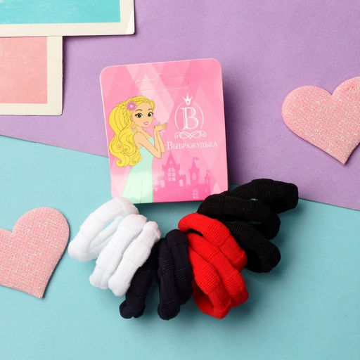 Цена за 6 шт. Резинки для волос «Махрушка», набор 12 шт., стандарт, 3.5 см