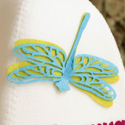 Шапка для бани с аппликацией стрекозы Алёнушка, войлок - Simaland фото 3