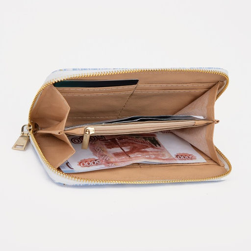 Кошелёк на молнии, цвет голубой - Simaland фото 4