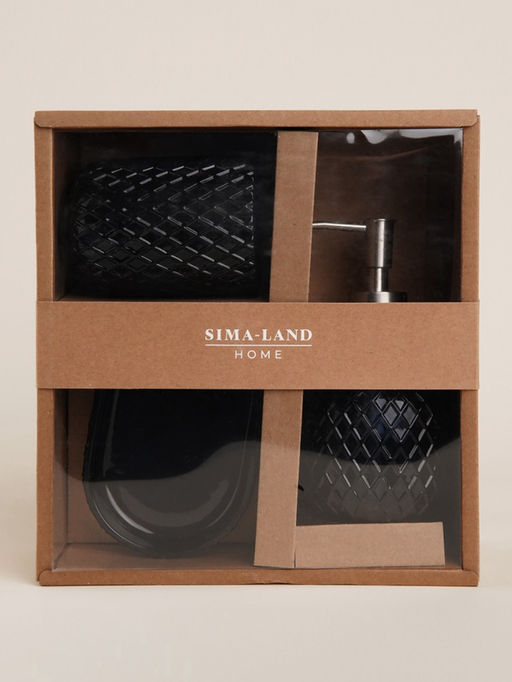 Аксессуары для ванной SL Home, 3 предмета, дозатор, мыльница, стакан