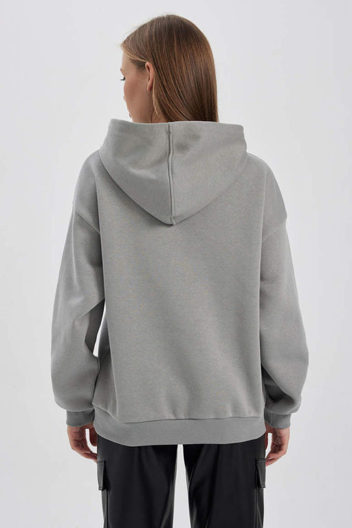 Толстая толстая толстовка с капюшоном Cool Oversize - Defacto фото 6