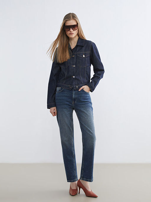 Straight Fit Kad?n Jean Pantolon