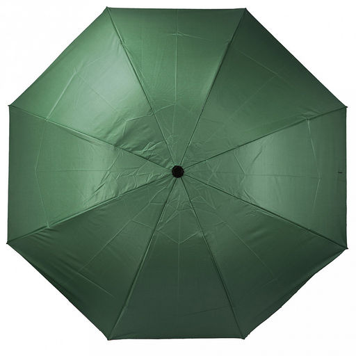 Зонт механический Серебро плащевка, 8 лучей, д/купола 98см, 3 сложения, 25см в сложенном виде, пластмассовая ручка, зеленый, 260гр (Китай) - Домашняя мода фото 2