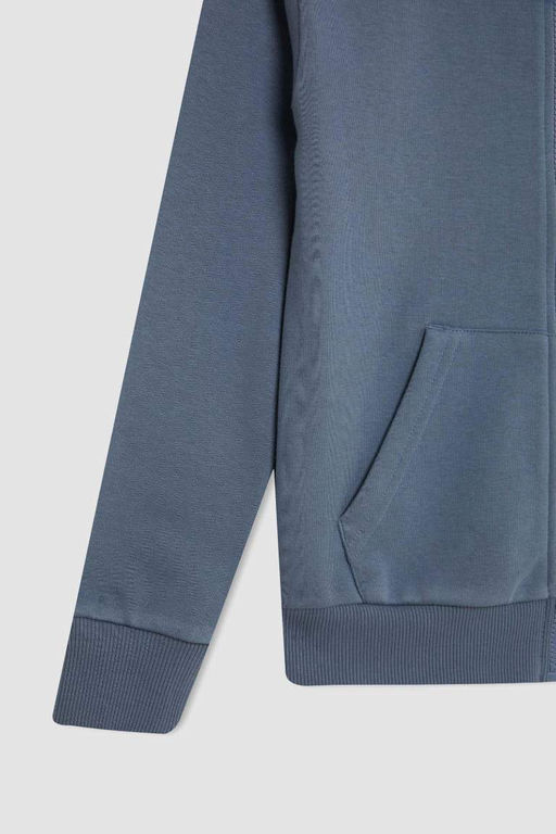 Базовый школьный кардиган с капюшоном и молнией для девочек - Defacto фото 8