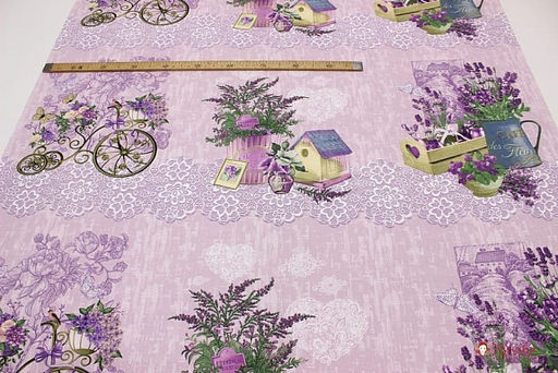 Рогожка Очарование Прованса, ш.1.5м, хлопок-100%, 165гр/м.кв, раппорт 63.5см - Купава фото 4