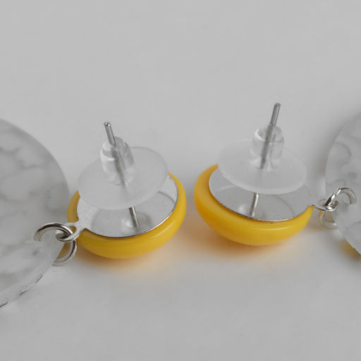 Серьги пластик Танзания круги гепард, цвет чёрно-жёлтый, d=4 - Qf фото 2