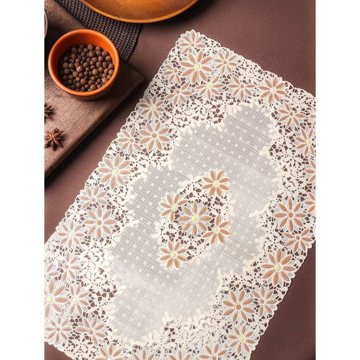 Цена за 12 шт. Салфетка ажурная для стола Лютики, 4530 см , цвет бежево-коричневый - Simaland фото 3