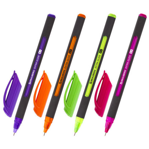 Цена за 2шт. Ручка шариковая масляная BRAUBERG "Extra Glide Soft Color", СИНЯЯ, узел 0,7 мм, линия письма 0,35 мм