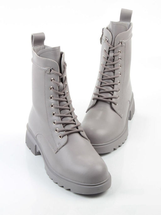 04-PAT178-2Z GRAY Ботинки зимние женские (натуральная кожа, 100% шерсть)