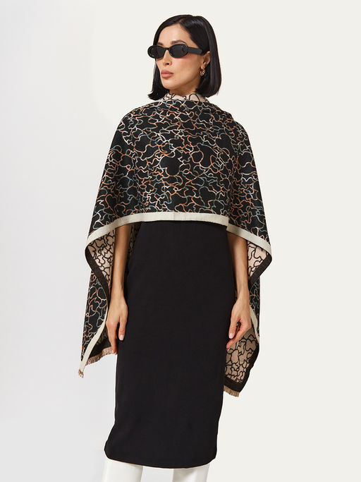 в составе ШЕРСТЬ и КАШЕМИР Большой, мягкий, теплый двусторонний палантин - Tantino фото 2