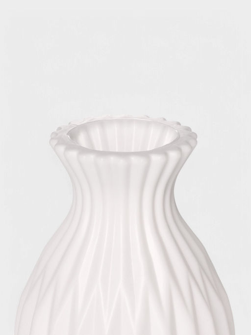 Ваза для цветов Relief, пластик, 11.5×8×17 см, белая