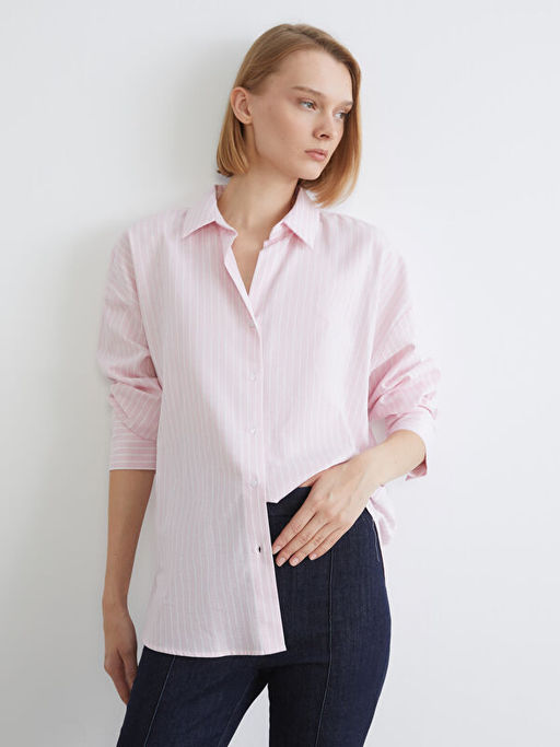 ?izgili Oversize Kad?n G?mlek