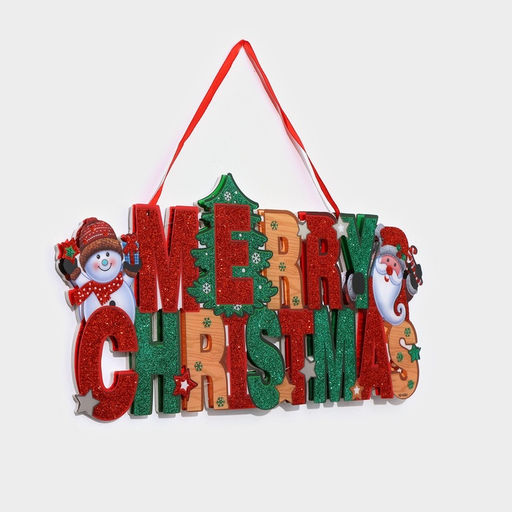 Новогоднее светящиеся украшение настенное Merry Christmas, подвеска, 19?41 см