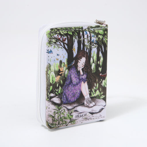 Кошелёк женский на молнии с ремешком, разноцветный