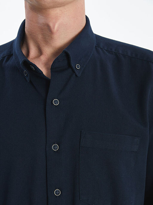 Regular Fit K?sa Kollu Gabardin Erkek G?mlek