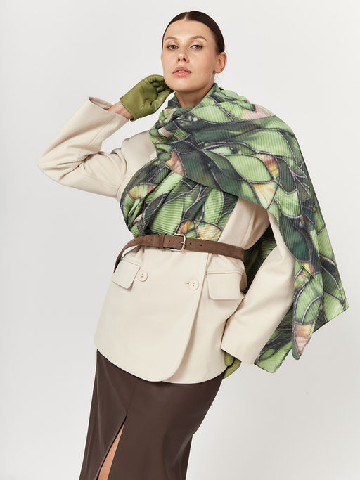 Большой, мягкий, тонкий и очень нежный двусторонний палантин с рисунком - Tantino фото 6