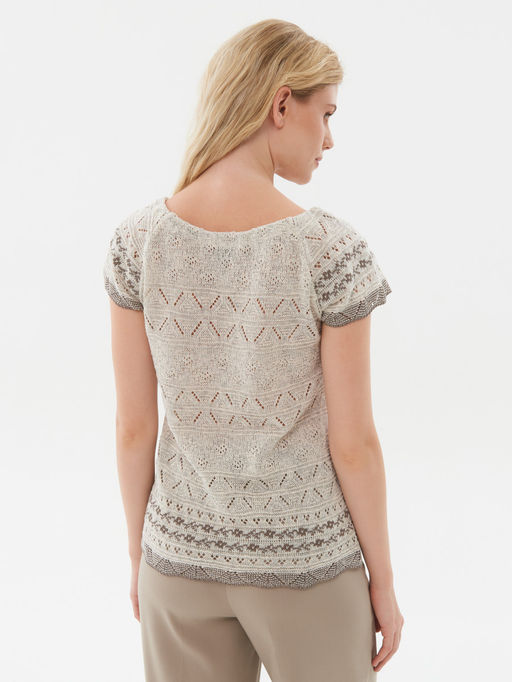 Джемпер короткий рукав л0475 лен 1 - Стим фото 4