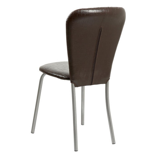 Стул для кухни «Кафе – 2», искусственная кожа, цвет серебристый металлик/шоколадная рептилия