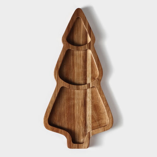 Менажница новогодняя Magistro «Ёлочка», 30×15×1.8 см, дерево акация