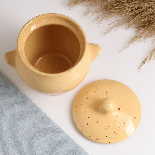 Горшочек для запекания Борисовская керамика «Каракум», 650 мл, 12×12 см, жёлтый