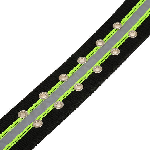 Ошейник четырехслойный светоотражающий с вертлюгом, 71 х 5 см, ОШ 55-65 см, чёрный - Пижон фото 4