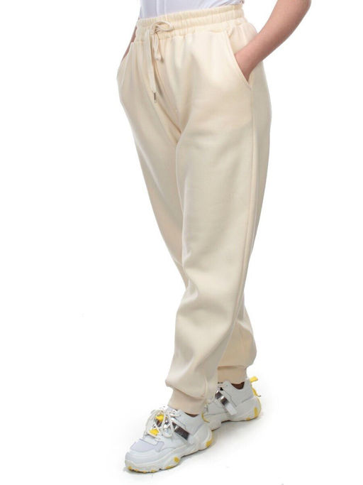 M077 BEIGE Брюки спортивные женские на флисе (100% хлопок) 7986 - Fashion фото 3