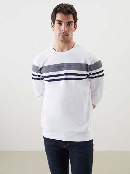 Bisiklet Yaka Erkek Sweatshirt