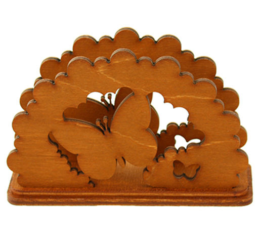Салфетница деревянная Бабочка 12,5х8,5х4см, резная (Россия) - Домашняя мода фото 2