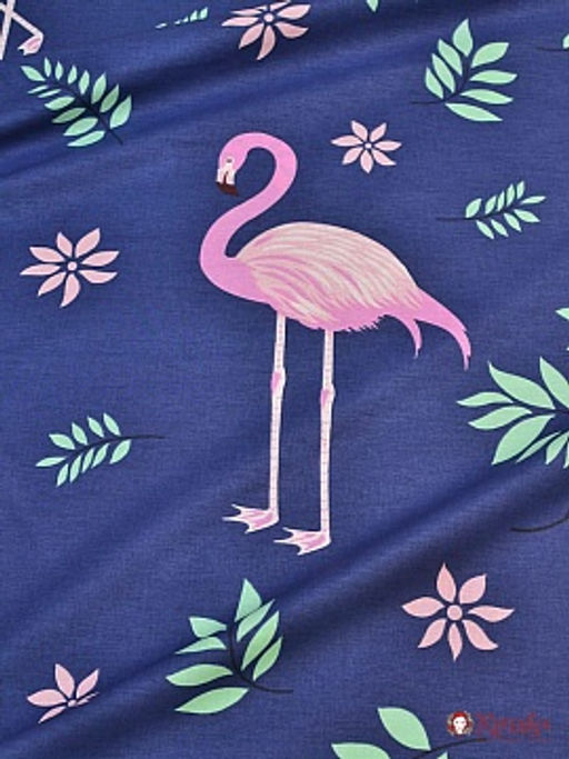 Поплин Аруба - фламинго цв.т.синий, (комп), ш.2.2м, хлопок-100%, 110гр/м.кв