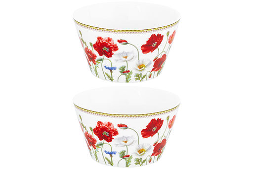 Набор 2 салатников 13*13*7,5 см 600 мл Маки NEW BONE CHINA - Elan gallery фото 11