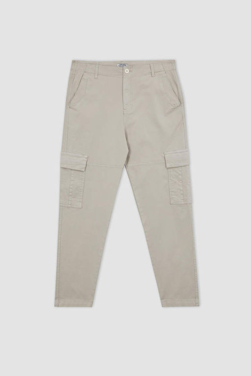 Прямые габардиновые брюки с карманами-карго и карманами Relax Fit - Defacto фото 8