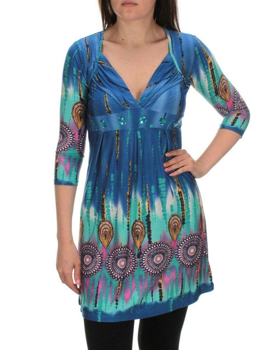 6098 BLUE Туника женская (90% вискоза, 10% эластан)