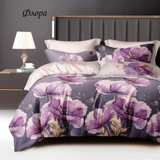Комплект постельного белья Флора, САТИН ПРЕМИУМ евро