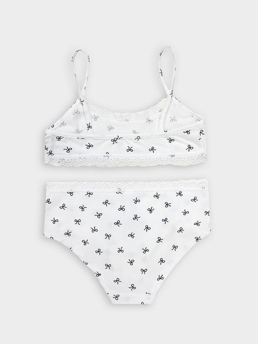 Комплект для девочек белый с принтом бантики - Mark formelle фото 2