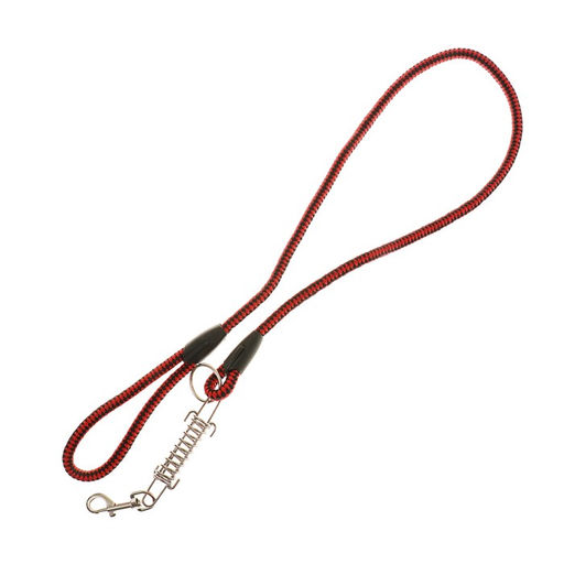 Поводок усиленный с амортизатором от рывка, 120 х 1,2 см, чёрно-красный - Пижон фото 5