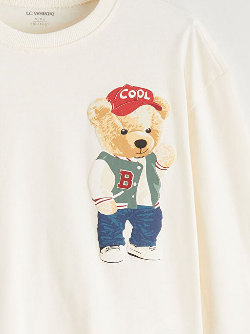 Sevimli Ay? Bask?l? Erkek ?ocuk Ti??rt