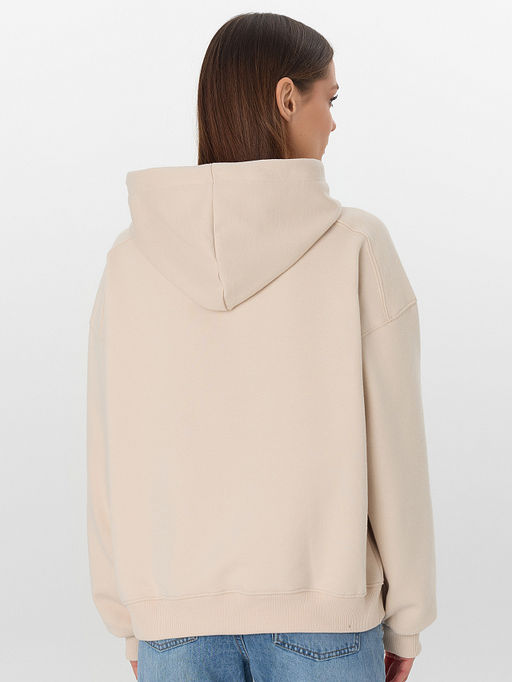 Теплое худи женское бежевое с начесом - Mark formelle фото 3