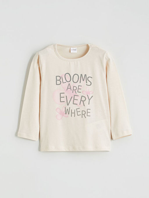 Bask?l? K?z ?ocuk Pijama Tak?m?