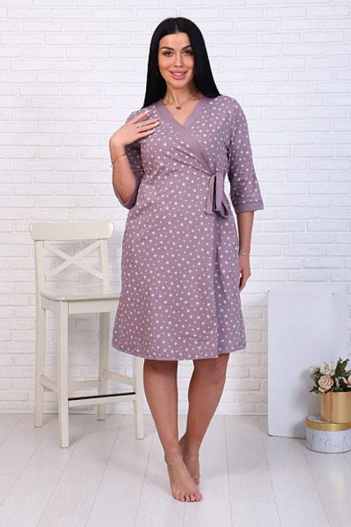 Халат для беременных и кормящих мам, звезды, кофе (10201-9)