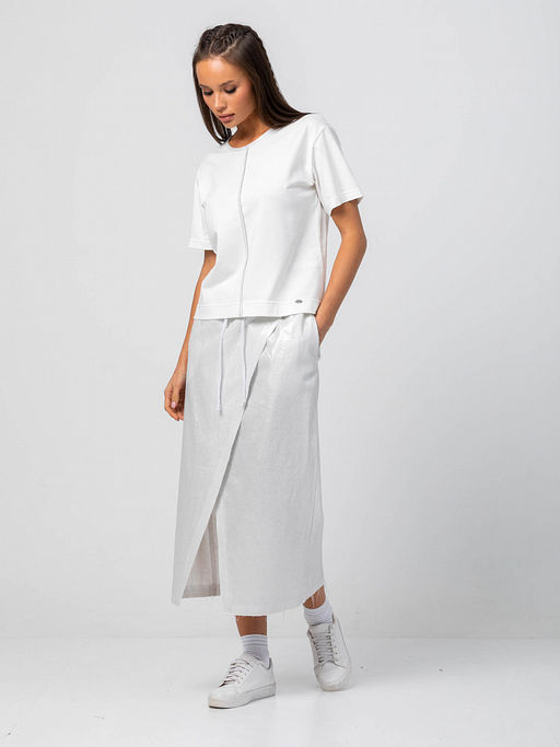 Юбка изо льна с напылением