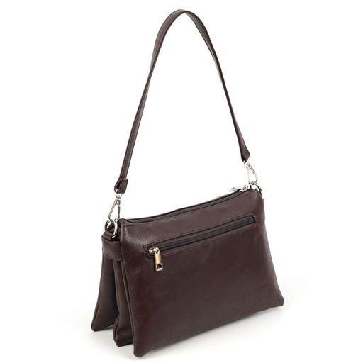 Женская сумка через плечо из эко кожи с пятью отделениями 95350 Коричневый - Cidirro фото 3
