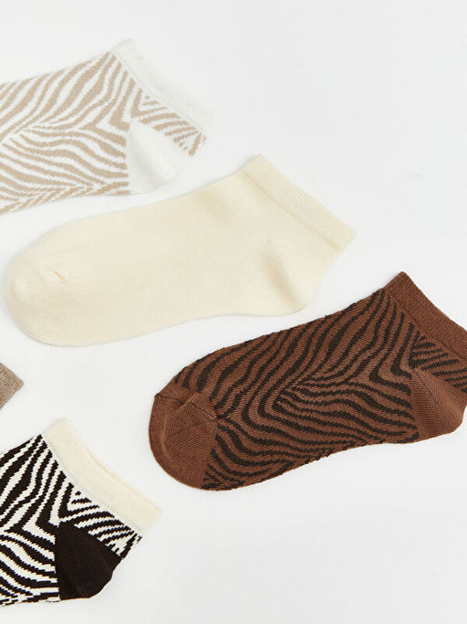 Desenli Kad?n Patik ?orap 5li