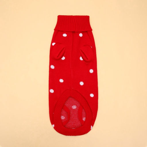 Свитер для животных Горошек, размер 16 (ДС 35-39, ОГ 38-50, ОШ 24-28 см), красный - Пижон фото 3
