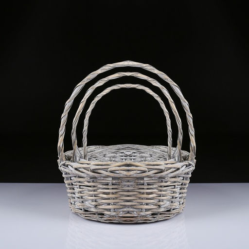 Набор корзин плетёных, ива, 36×36×14×37 см/30×30×12.5×32 см/25×25×11×28 см