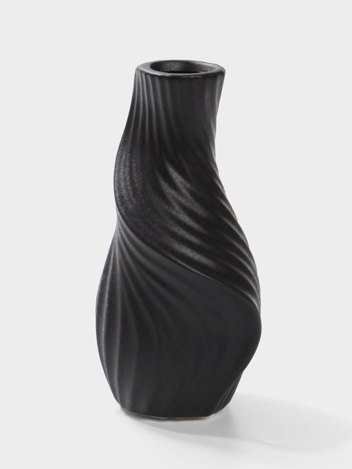 Ваза Пласидо, 18?8 см, керамика, чёрная