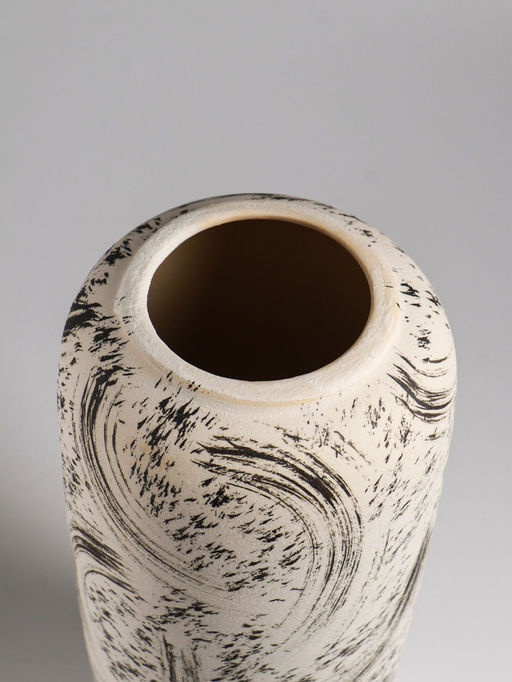 Ваза «Сэнс», 28.5×13 см, керамика, бело-чёрная